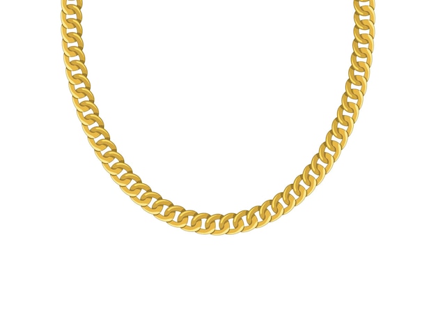 Chaîne en or isolée. Collier de vecteur.