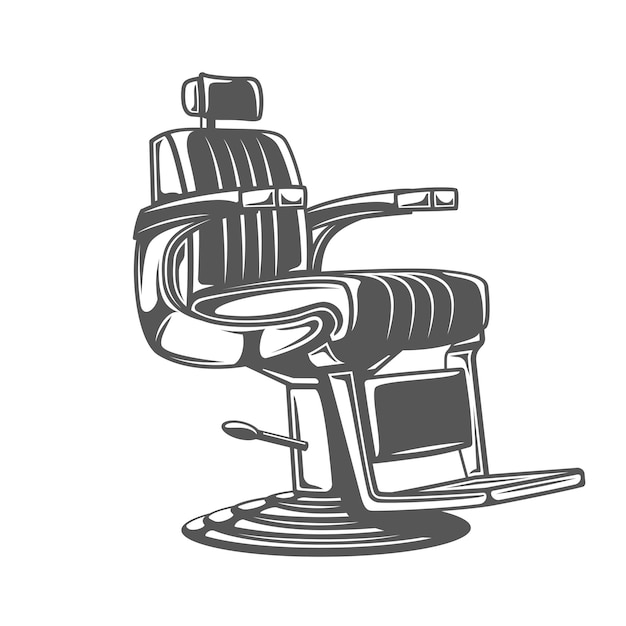 Chaise De Barbier Isolé Sur Fond Blanc élément De Conception Illustration Vectorielle