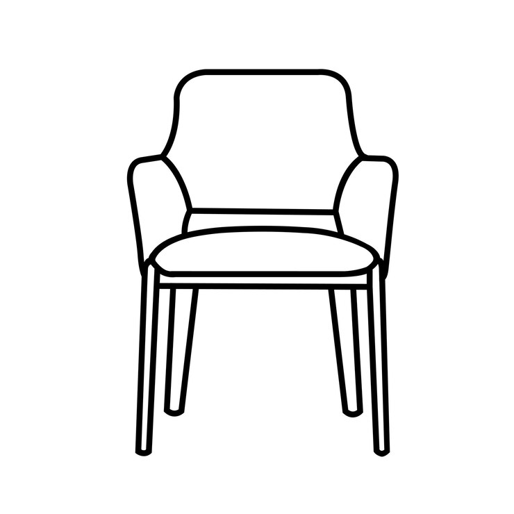 Vecteur chaise de bureau devant et derrière vector chaises de bureau minimales vue angulaire isolée sur fond blanc