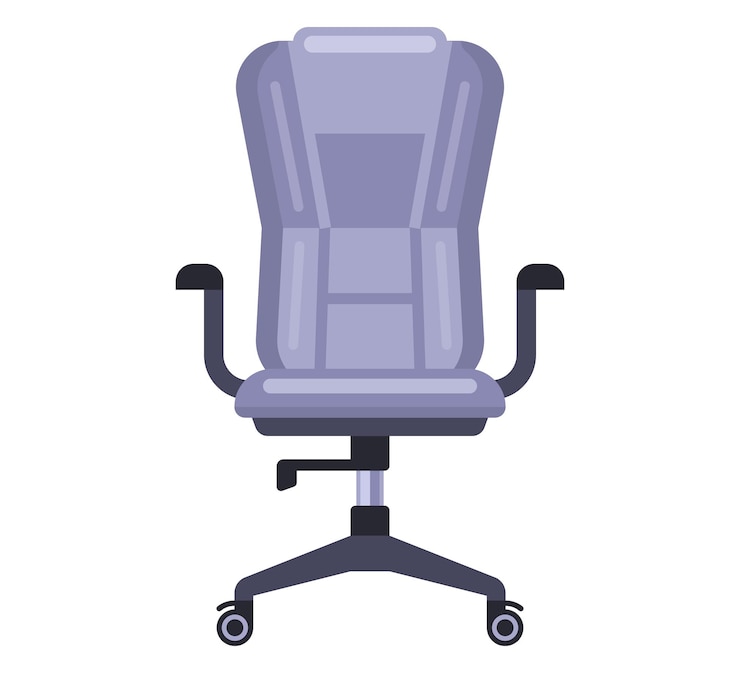 Vecteur chaise de bureau plate pour le travail de bureau