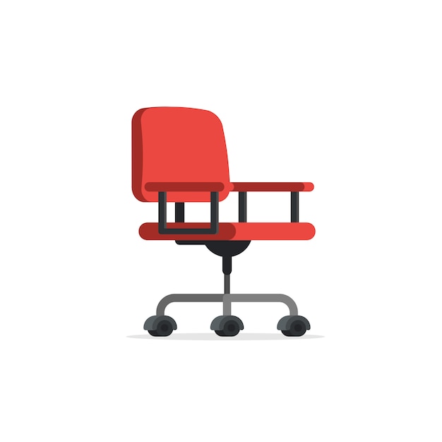 Vecteur chaise de bureau rouge