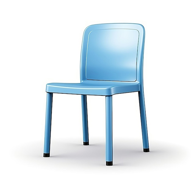 Vecteur chaise de couleur bleue vecteur plat fond blanc isolé salut