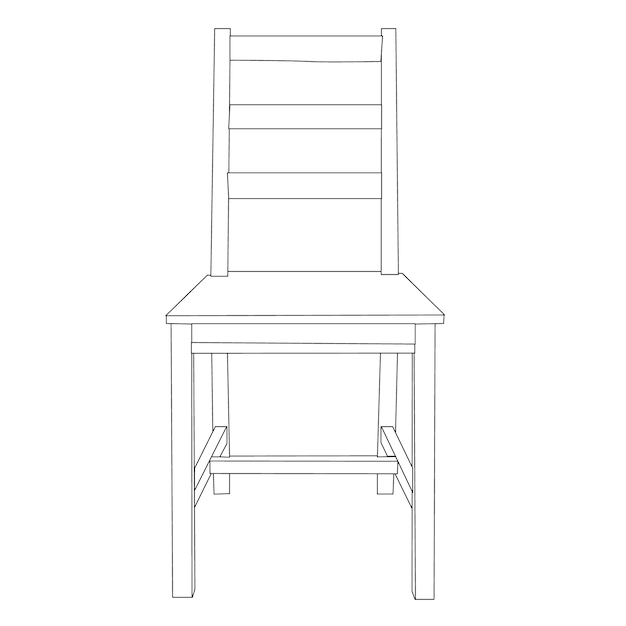 Chaise De Croquis Vectoriel Sur Fond Blanc