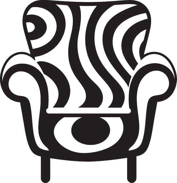 Vecteur chaise détente noire confortable symbolique identité contemporaine sérénité vecteur chaise noire emble