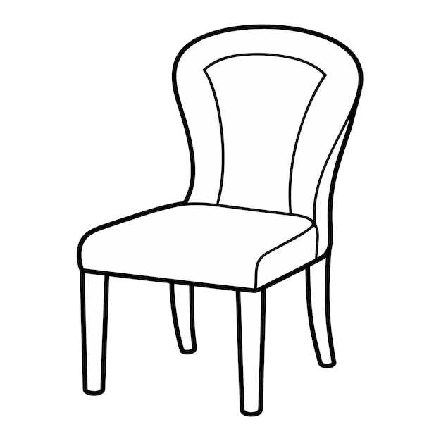 Vecteur chaise isolée sur fond blanc