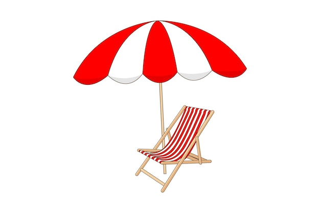chaise de plage pliante et parasol