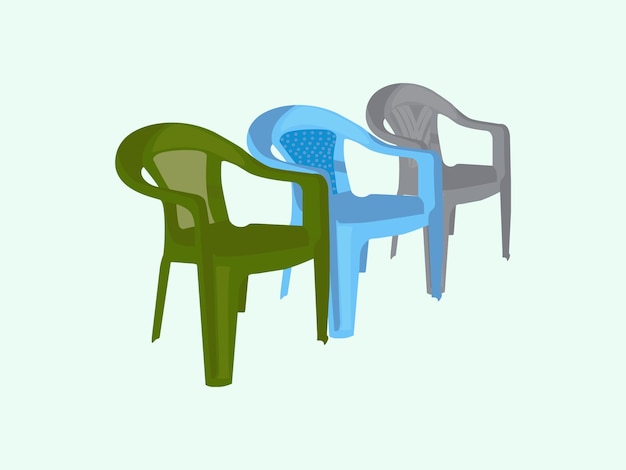 Vecteur chaise en plastique chaises en plastique couleurs de meubles d'angle