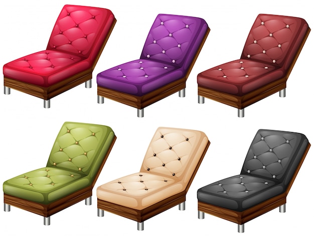 Chaises En Différentes Couleurs Illustration