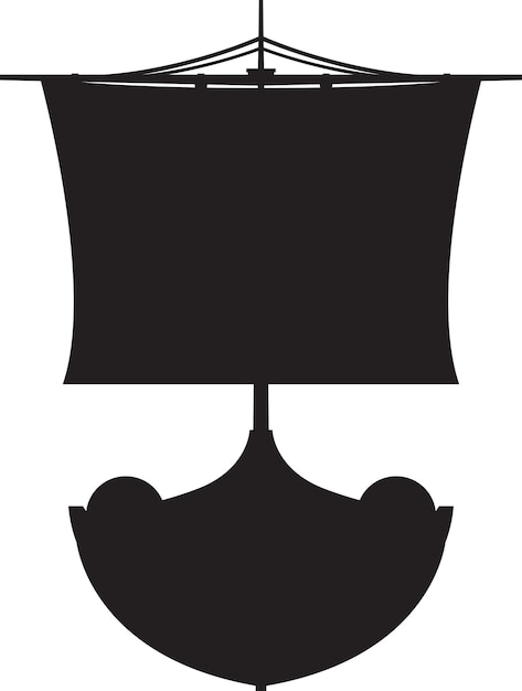 Vecteur chaloupe viking en silhouette illustration de l'histoire nordique