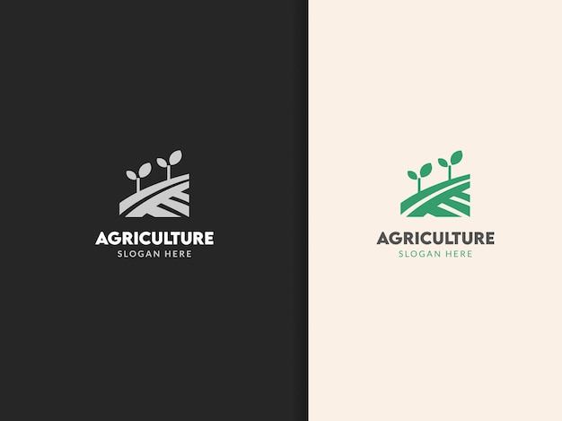 Champ De Conception De Logo Agricole Et Concept De Plante