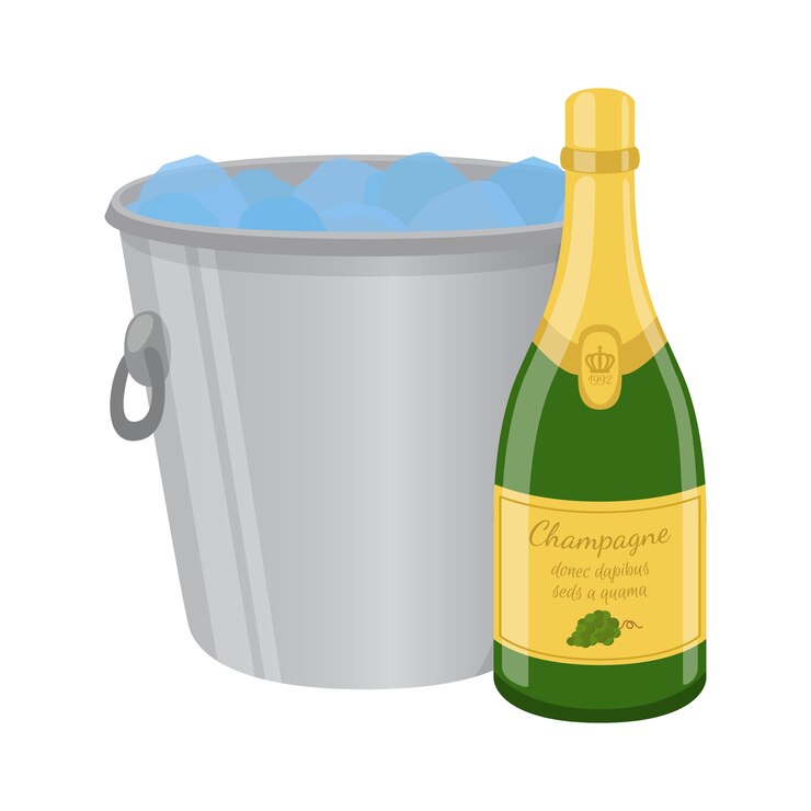 Champagne dans un seau à glace