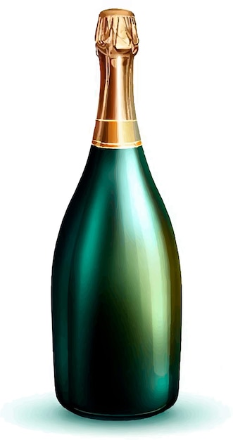 Vecteur champagne vin mousseux vector art illustration numérique image