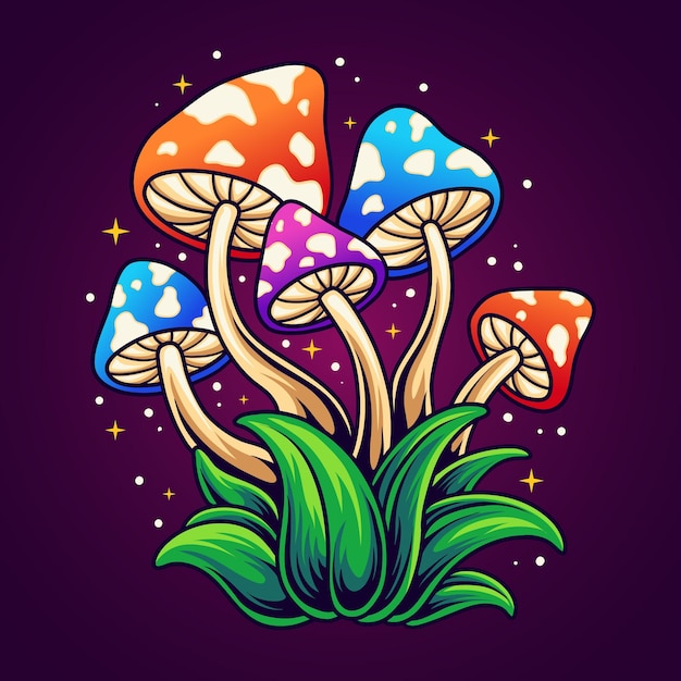 Vecteur champignon trippy