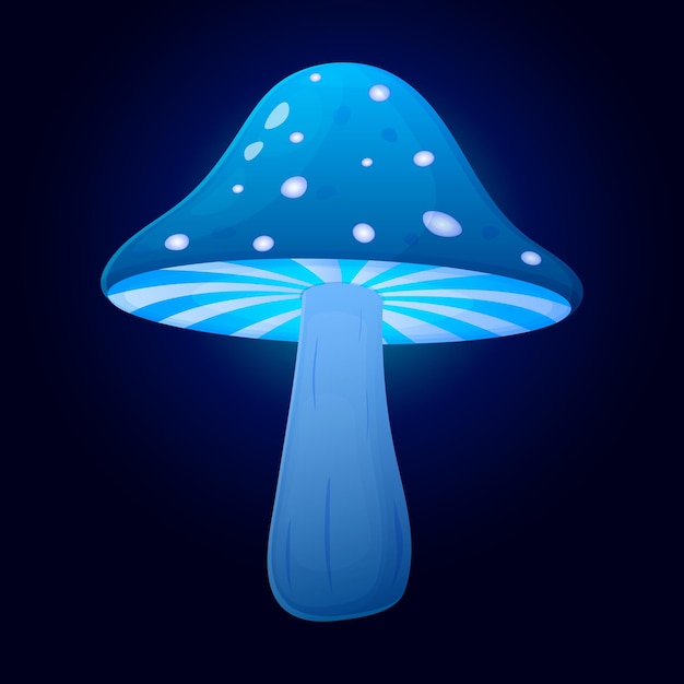Champignons fantastiques mouche magique agaric ui et élément gui design style de dessin animé vectoriel