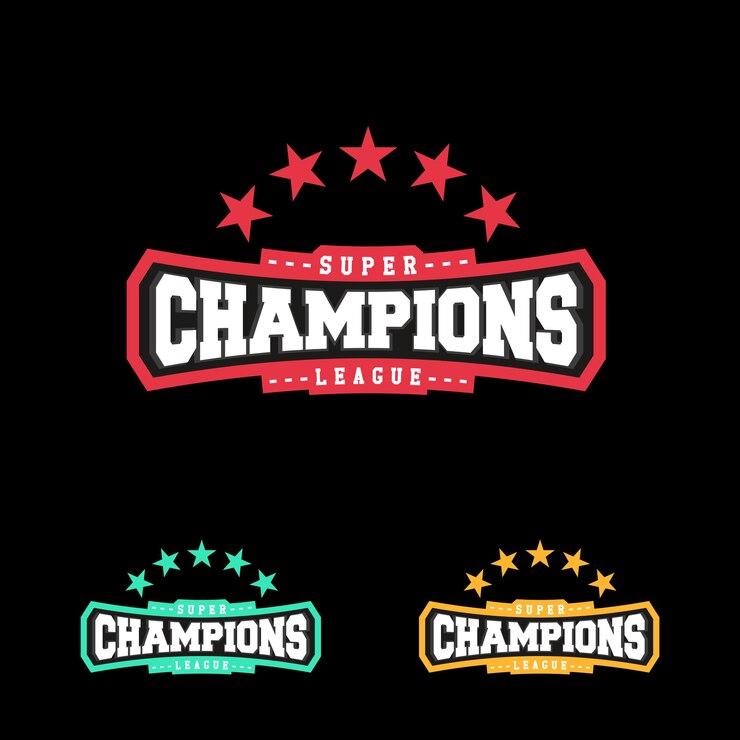 Vecteur champion sport ligue logo emblème insigne typographie graphique