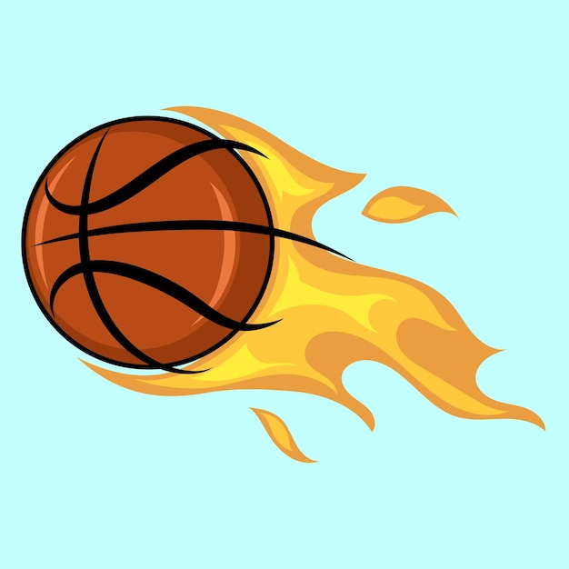 Vecteur championnat de basket-ball sportif de vecteur avec un design de flamme de feu