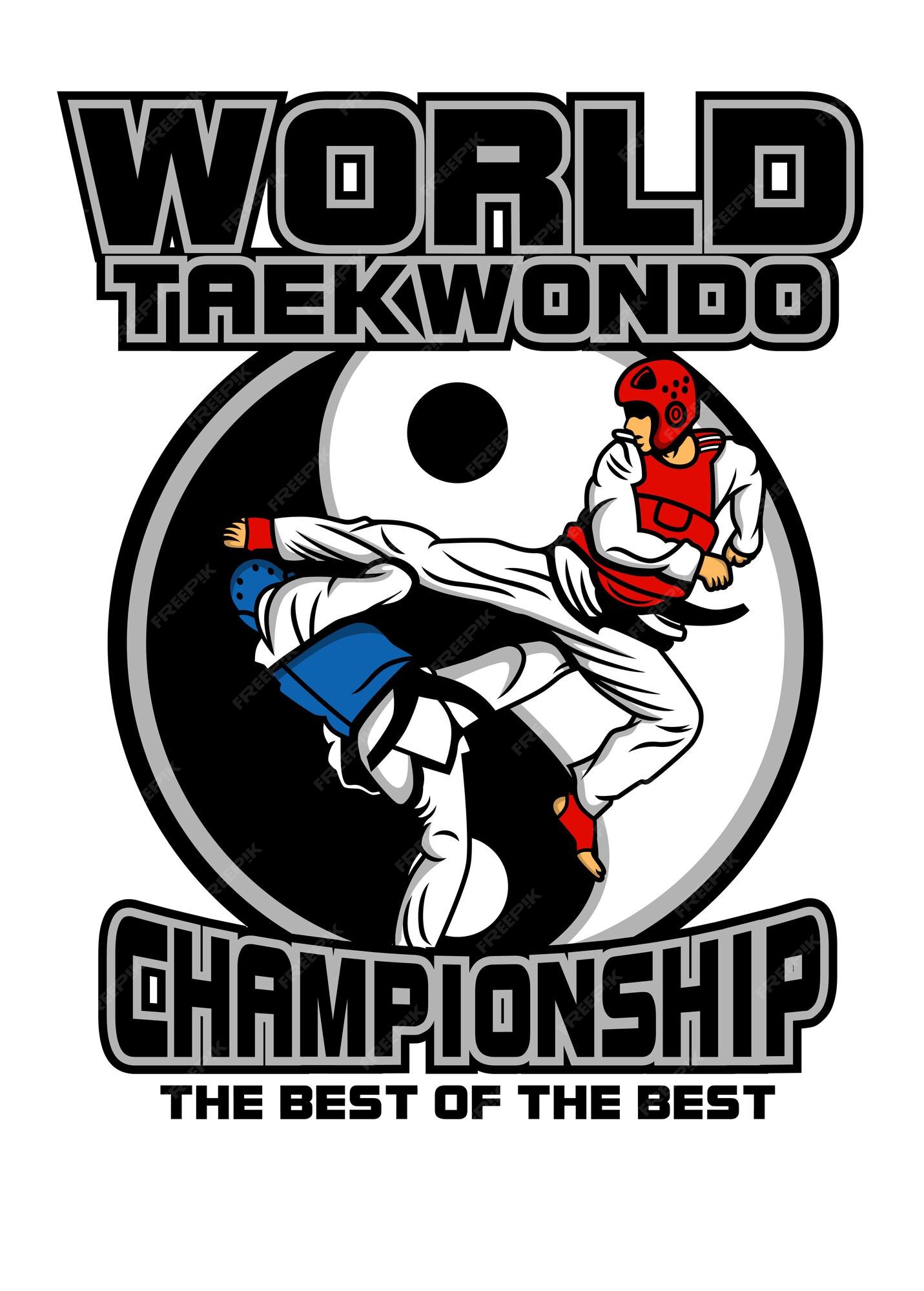 CHAMPIONNAT DU MONDE DE TAEKWONDO Vecteur Premium