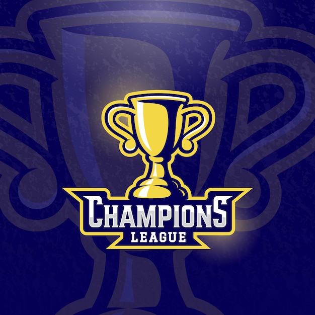 Champions League Prize Cup Vector Sport Trophée Signe Symbole Ou Logo Modèle Fond Texturé