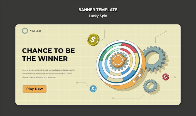 Chance d'être gagnant modèle de bannière plate 2d