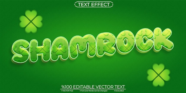 Chance Shamrock Effet De Texte Modifiable Et évolutif