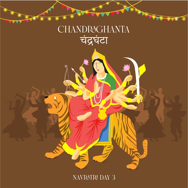 Vecteur changhanta devi navratri déesse garba