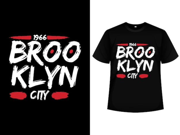 Échantillons de conception de t-shirt noir de style brosse de la ville de Brooklyn