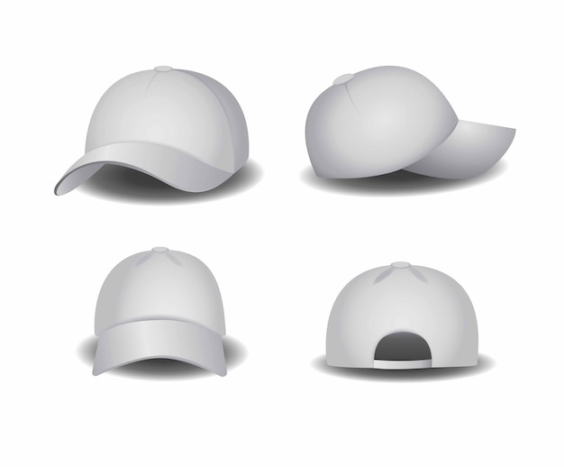 Chapeau, Casquette De Baseball Blanc Modèle Vierge Modifiable