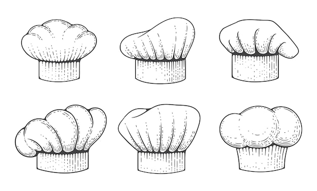 Chapeau De Chef Croquis Style De Gravure Vintage