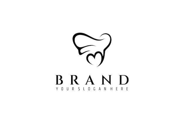 Chapeau de chef Logo Vector Design Illustration avec le symbole du cœur créatif