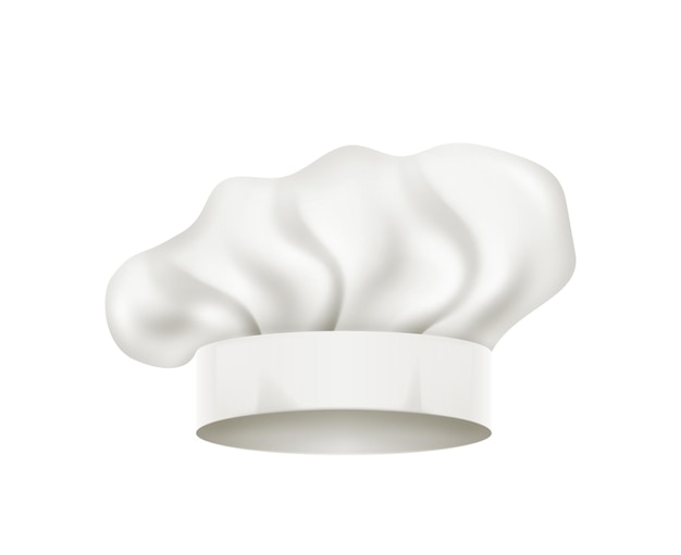 Vecteur chapeau de chef toque blanche vue de face chieapf c uniforme de travail du personnel du restaurant cuisiner des vêtements