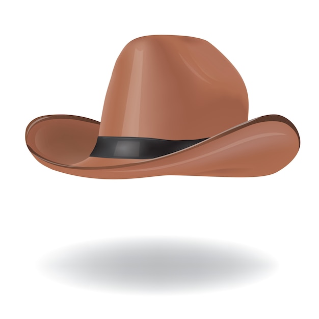 Chapeau De Cowboy Marron Isolé.