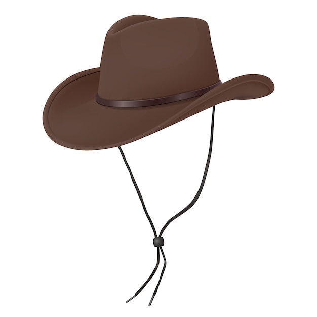 Chapeau de cowboy vecteur réaliste 3d