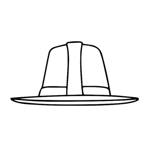 Vecteur chapeau de doodle minimal isolé sur fond blanc illustration vectoriel