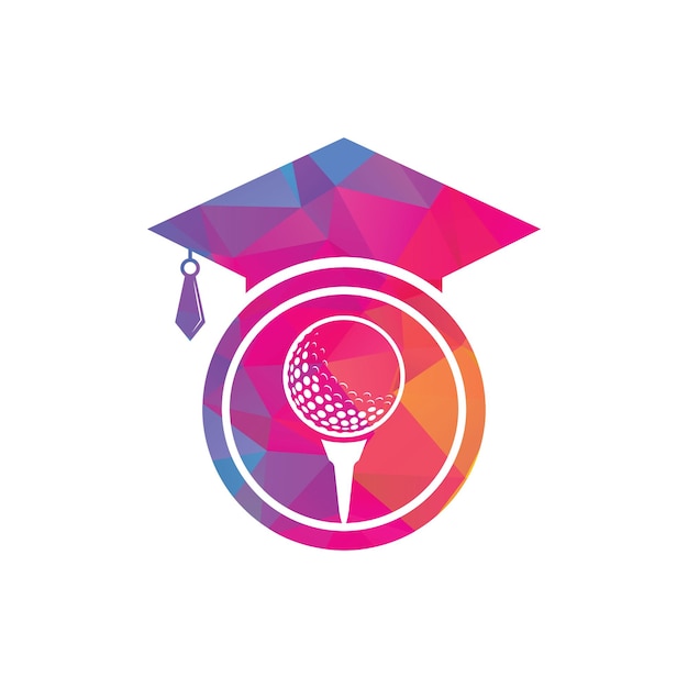 Chapeau De Graduation Et Création De Logo De Balle De Golf élément De Conception De Logo D'icône D'école De Golf Logo De L'académie De Golf