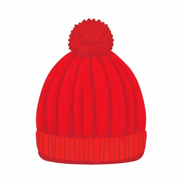 Vecteur chapeau d'hiver chaud et moderne pour enfants, accessoire d'hiver isolé sur fond blanc