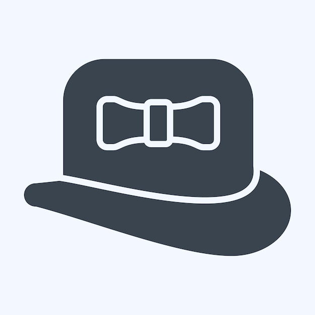 Chapeau d'icône lié au symbole de mode style glyphe conception simple modifiable