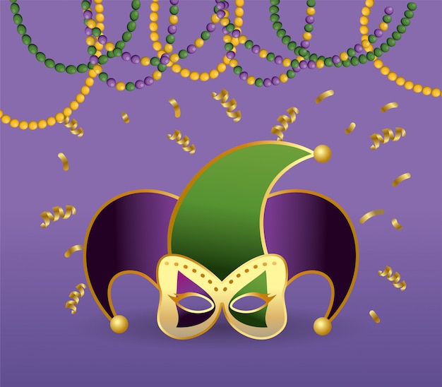 Vecteur chapeau de joker décoration à l'évènement merdi gras