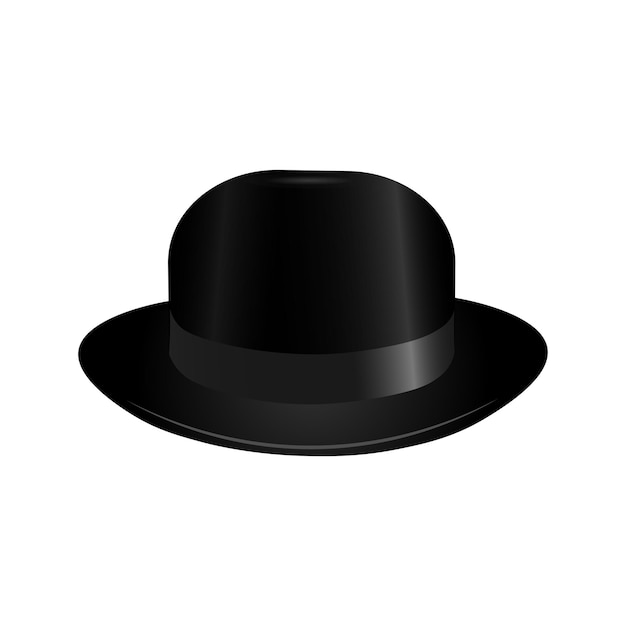 Chapeau melon noir gentleman pour la conception de sites Web. Chapeau homme mode et vintage pour les festivals.