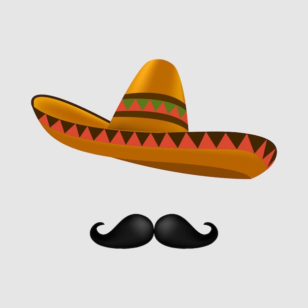 Chapeau et moustache Cinco de Mayo