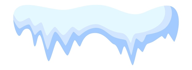 Vecteur chapeau de neige de glaçon. tas de glace sur le toit ou la fenêtre