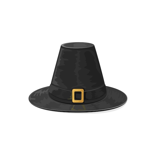 Vecteur chapeau de pèlerin noir