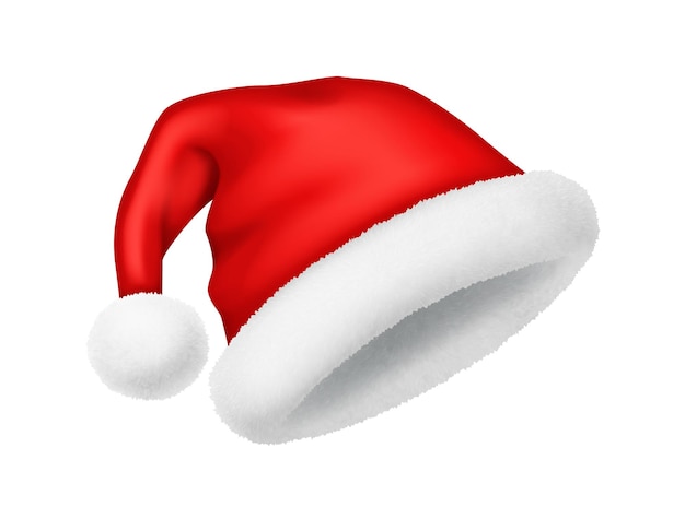 Chapeau rouge du Père Noël pour les fêtes de Noël illustration réaliste