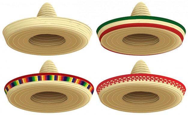 Chapeau Sombrero En Paille Mexicaine.