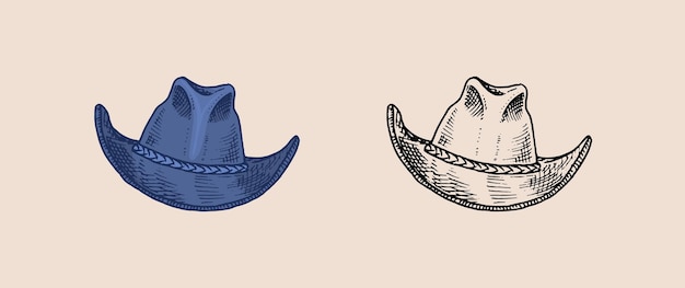 Chapeau Vintage Le Cowboy Hommes élégants Mode Rétro Style Anglais Dessinés à La Main