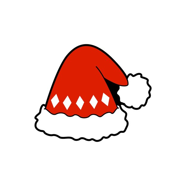 Chapeaux De Noël Vector Art Illustration Isolé Sur Fond Blanc