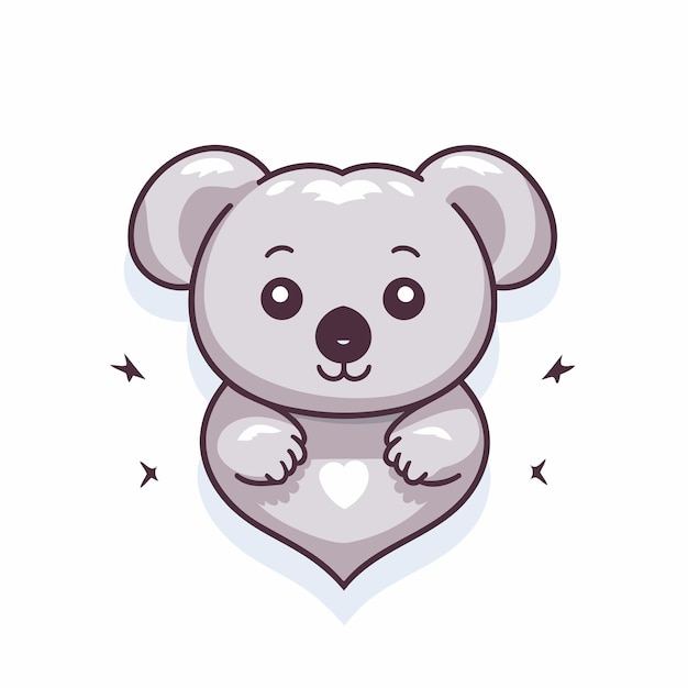 Vecteur character de dessin animé mignon de koala illustration vectorielle sur fond blanc