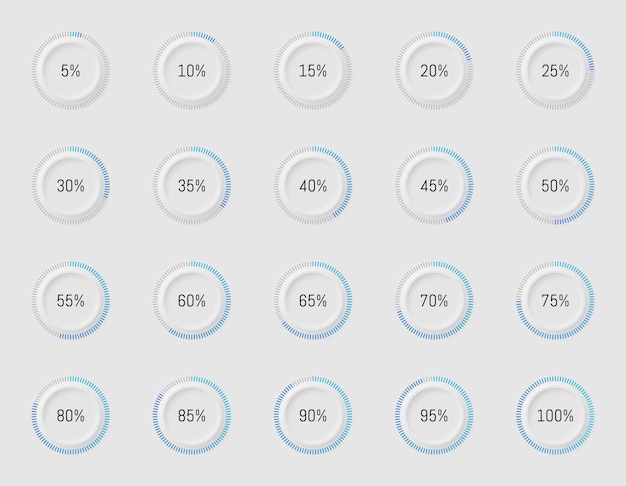 Chargement De La Progression Ou De L'élément Infographique Pourcentage D'icônes 3d Illustration Vectorielle