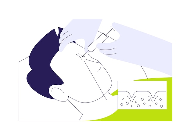 Les charges injectables concept abstrait illustration vectorielle cosmétologue injectant des charges cutanées dans