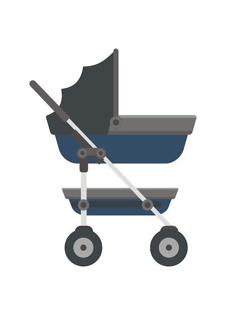 Vecteur un chariot pour bébé illustration simple et plate