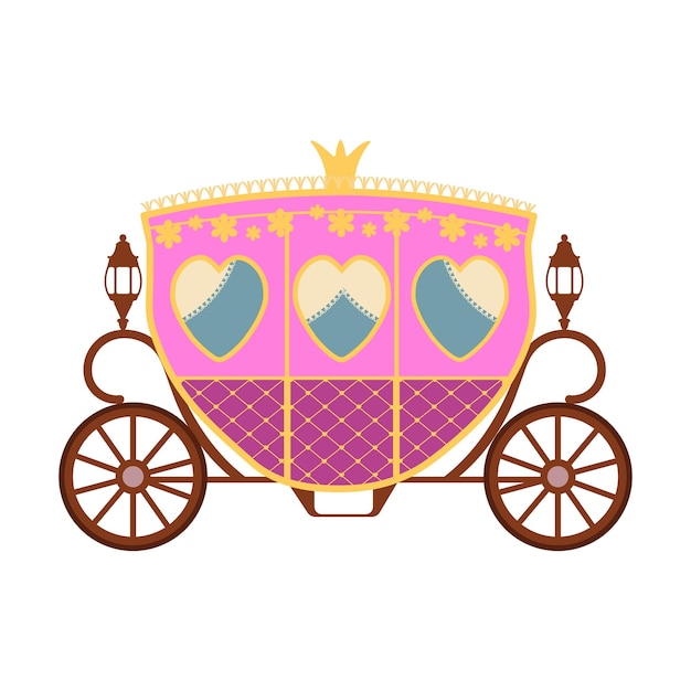 Vecteur un chariot pour l’illustration vectorielle isolée de cendrillon